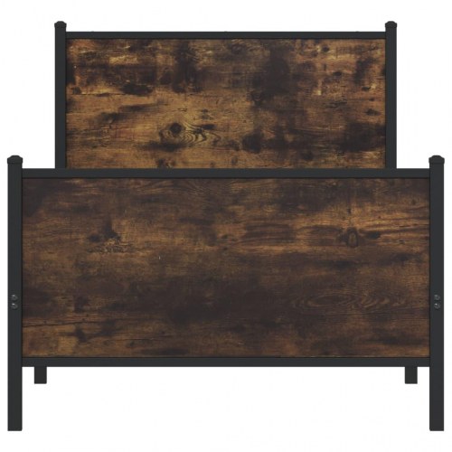 Sengeramme 80 x 200 cm i metal - røget egetræsfarve