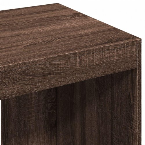 Skrivebord med 2 hylder - brun egetræsfarve, 103,5 x 56,5 x 94 cm