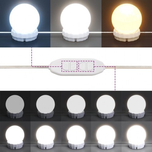 Makeupbord med LED-lys 100x40x120 cm brun egetræsfarve