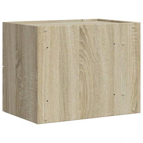 Væghængt sengebord med 2 skuffer 45 x 30 x 35 cm - sonoma-eg