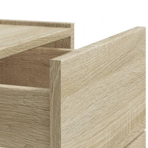 Væghængt sengebord med 2 skuffer 45 x 30 x 35 cm - sonoma-eg