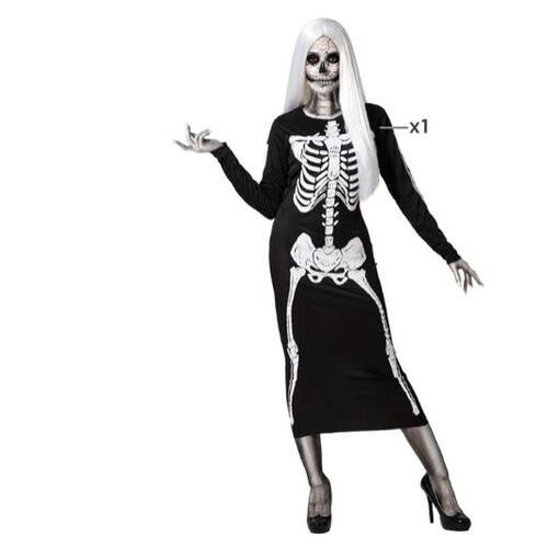 Kostume til voksne Skelet Dame Sort XS/S