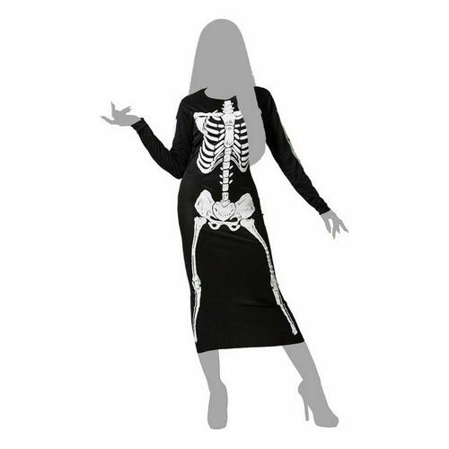 Kostume til voksne Skelet Dame Sort XS/S