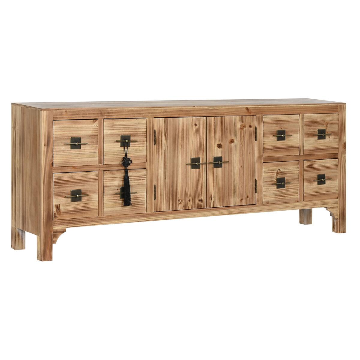 Tv-bord Home ESPRIT Sort Natur Gran Træ MDF 130 x 24 x 51 cm
