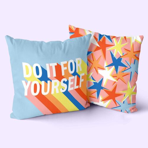 Pudebetræk HappyFriday Aware Do it Multifarvet 50 x 50 cm 2 Dele