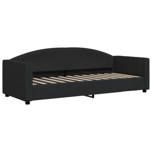 Daybed med udtræk og skuffer 80x200 cm stof sort