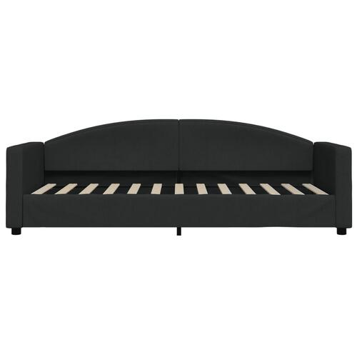 Daybed med udtræk og skuffer 80x200 cm stof sort