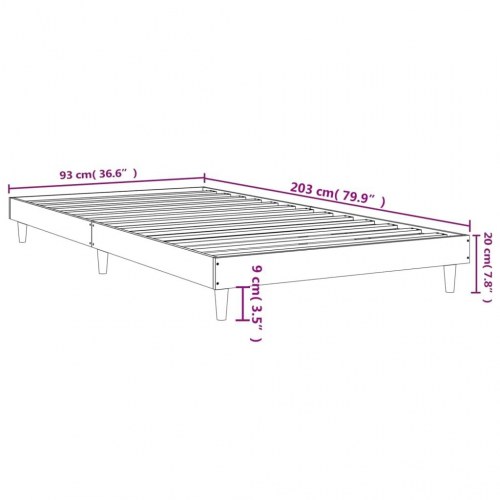 Sengeramme 90x200 cm konstrueret træ hvid