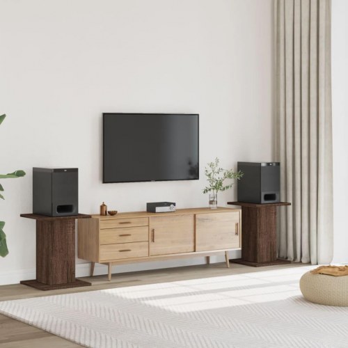 Højtalerstativer 2 stk. 30x30x60 cm konstrueret træ brun egetræ