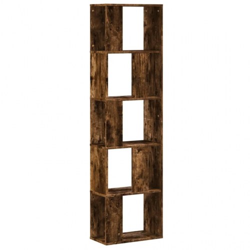 Bogreol med 5 hylder 45 x 23,5 x 162,5 cm - røget egetræ