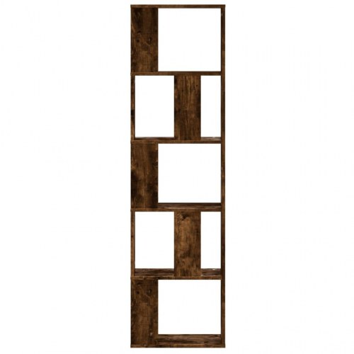 Bogreol med 5 hylder 45 x 23,5 x 162,5 cm - røget egetræ