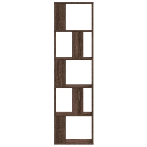 Bogreol med 5 hylder 45 x 23,5 x 162,5 cm - brun egetræ