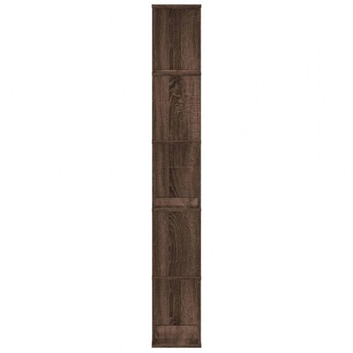 Bogreol med 5 hylder 45 x 23,5 x 162,5 cm - brun egetræ