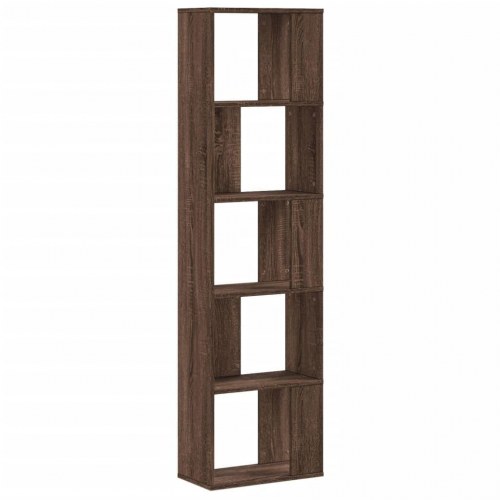 Bogreol med 5 hylder 45 x 23,5 x 162,5 cm - brun egetræ