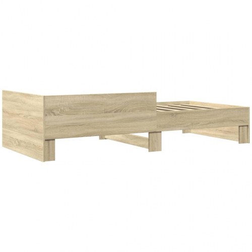Sengeramme 90 x 200 cm med lamelbund - sonoma-eg