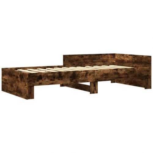 Sengeramme 75 x 190 cm med sengeheste - røget eg