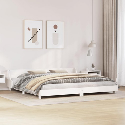 Sengeramme uden madras 180x200 cm massivt fyrretræ hvid