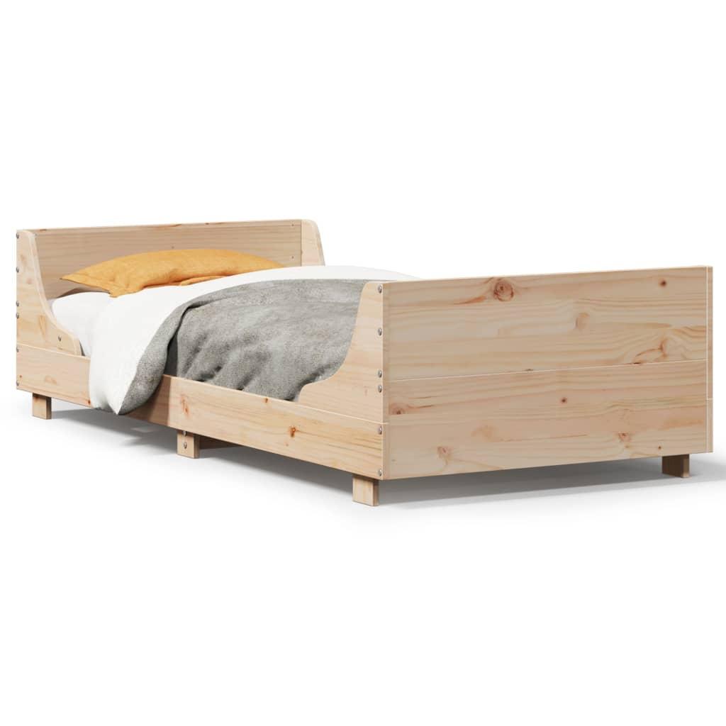 Sengeramme Uden Madras Massivt Fyrretræ - Naturfarvet / 90 x 200 cm