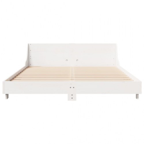 Sengeramme i massivt fyrretræ 150 x 200 cm - hvid
