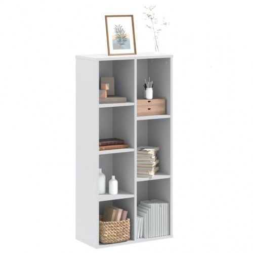 Bogreol 50x25x105 cm konstrueret træ hvid