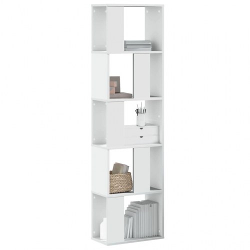 Bogreol med 5 hylder 45 x 23,5 x 162,5 cm - hvid