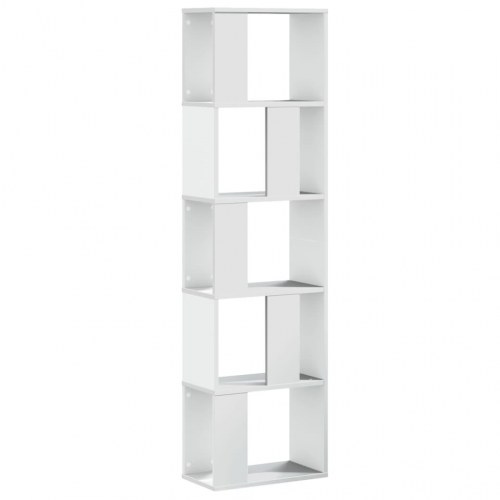 Bogreol med 5 hylder 45 x 23,5 x 162,5 cm - hvid