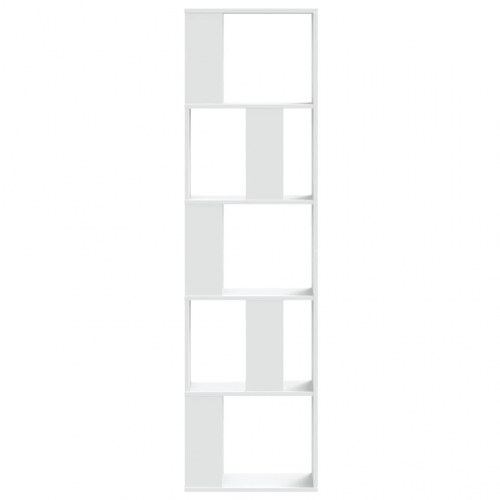 Bogreol med 5 hylder 45 x 23,5 x 162,5 cm - hvid