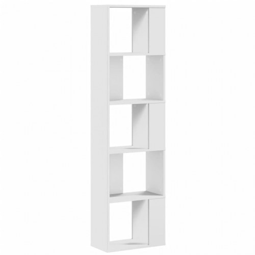 Bogreol med 5 hylder 45 x 23,5 x 162,5 cm - hvid
