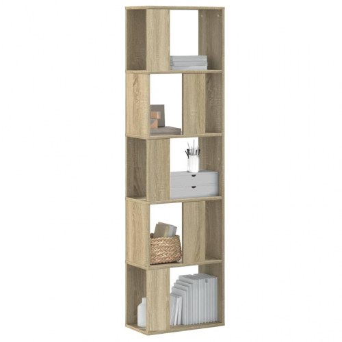 Bogreol med 5 hylder 45 x 23,5 x 162,5 cm - sonoma-eg