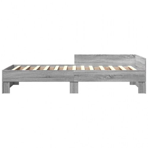 Sengeramme med sengeheste 75 x 190 cm - grå sonoma-eg