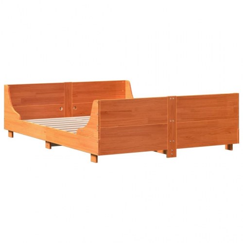 Sengeramme 120x200 cm i massivt fyrretræ - gyldenbrun