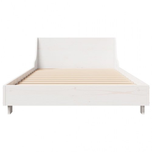 Sengeramme uden madras 75 x 190 cm i massivt fyrretræ - hvid