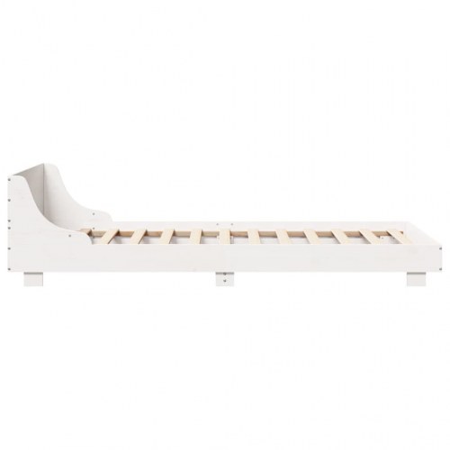 Sengeramme uden madras 75 x 190 cm i massivt fyrretræ - hvid