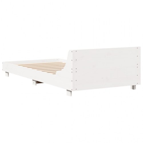 Sengeramme uden madras 75 x 190 cm i massivt fyrretræ - hvid