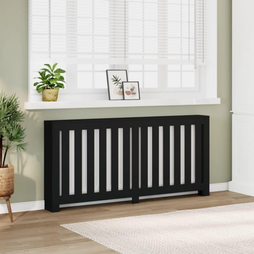 Radiatorskjuler 175 × 20 × 82 cm i konstrueret træ - sort
