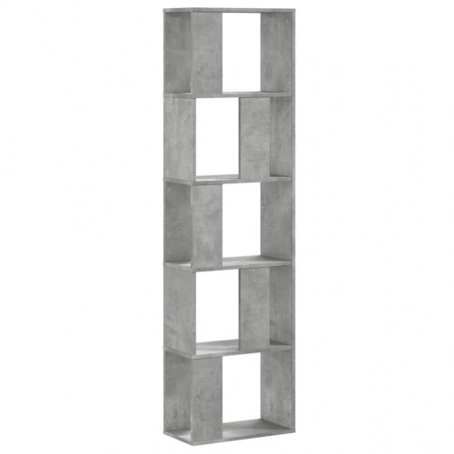Bogreol med 5 hylder 45 x 23,5 x 162,5 cm - betongrå