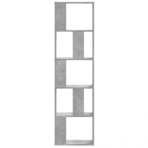 Bogreol med 5 hylder 45 x 23,5 x 162,5 cm - betongrå