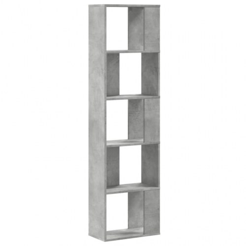 Bogreol med 5 hylder 45 x 23,5 x 162,5 cm - betongrå