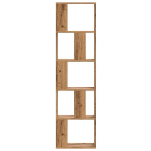 Bogreol med 5 hylder - egetræ, 45 x 23,5 x 162,5 cm