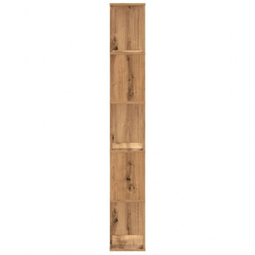 Bogreol med 5 hylder - egetræ, 45 x 23,5 x 162,5 cm