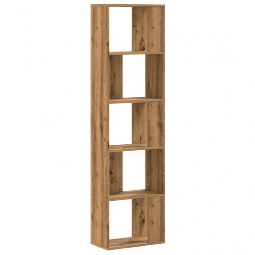 Bogreol med 5 hylder - egetræ, 45 x 23,5 x 162,5 cm