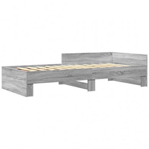 Sengeramme med sengehest 90 x 200 cm - grå sonoma-eg