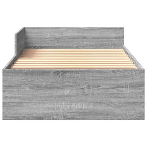 Sengeramme med sengehest 90 x 200 cm - grå sonoma-eg