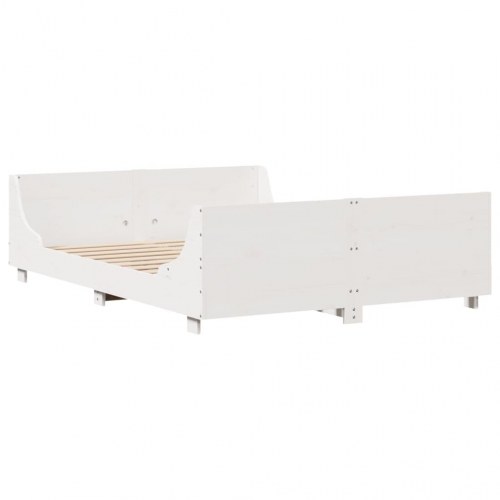 Sengeramme uden madras 120x200 cm i massivt fyrretræ - hvid