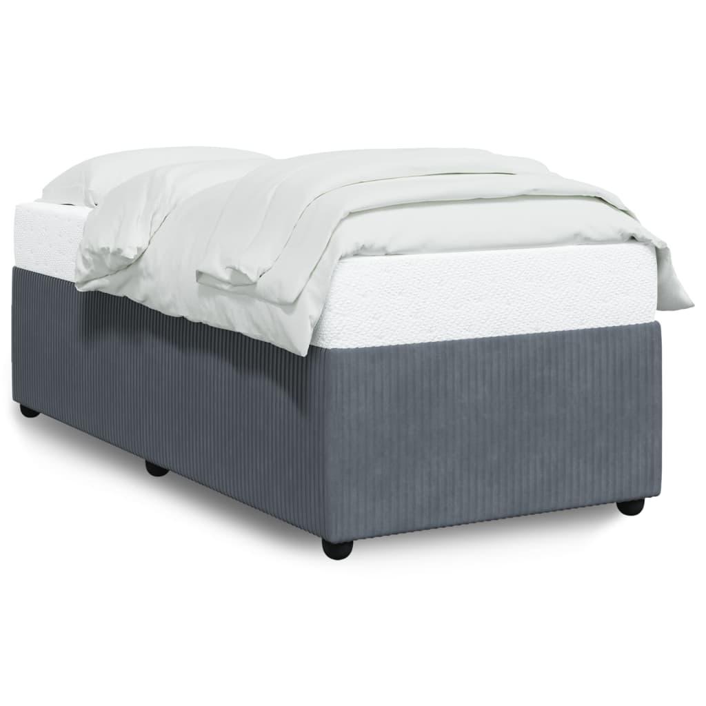Sengeramme uden madras Mørkegrå 80x200 cm Fløjl