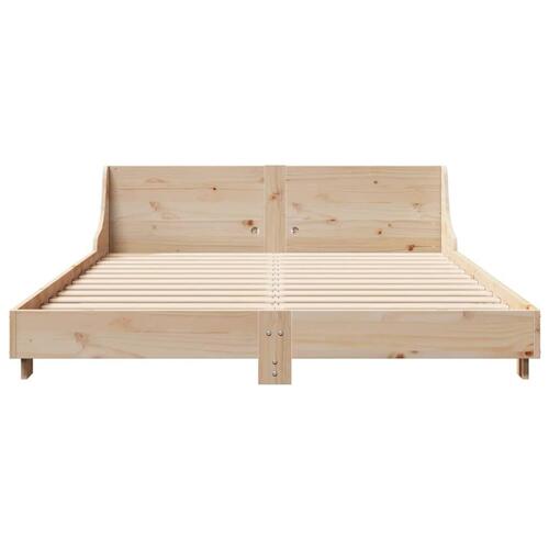 Sengeramme med sengegavl 140x200 cm massivt fyrretræ hvid