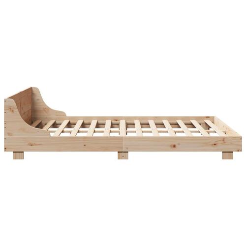 Sengeramme med sengegavl 140x200 cm massivt fyrretræ hvid