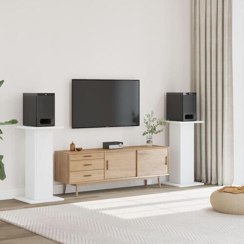 Højtalerstativer 2 stk. 30x30x80 cm konstrueret træ hvid