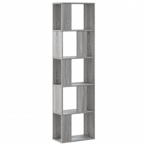 Bogreol med 5 hylder 45 x 23,5 x 162,5 cm - grå sonoma-eg