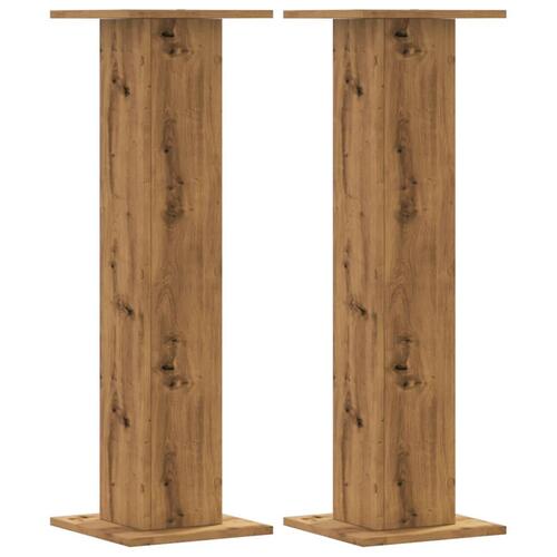Højtalerstativer 2stk. 30x30x95cm konstrueret træ egetræsfarve